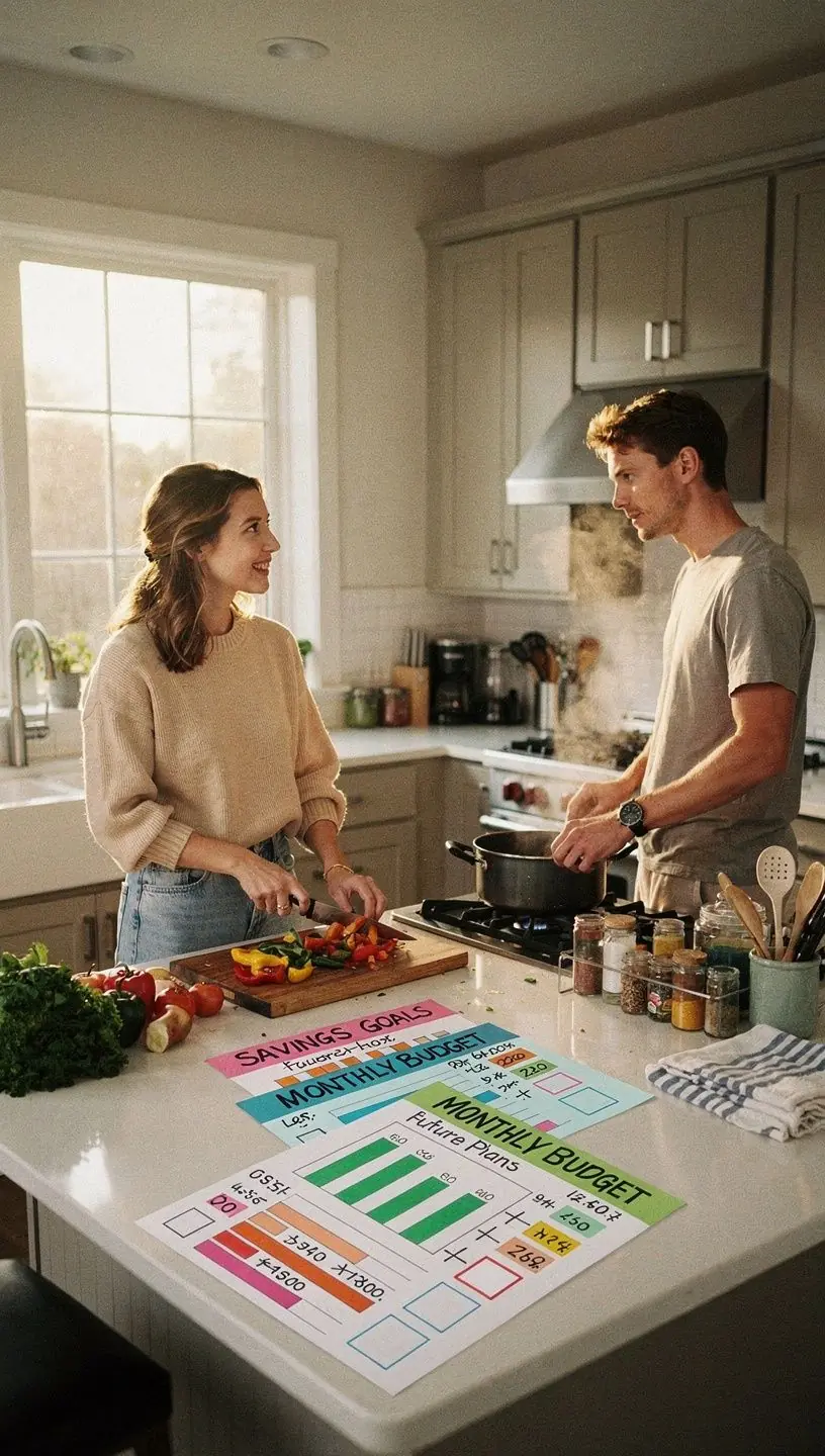 Notebook kézzel írt jegyzetekkel a pénzügyi stratégiákról és a megtakarítási tippekről.